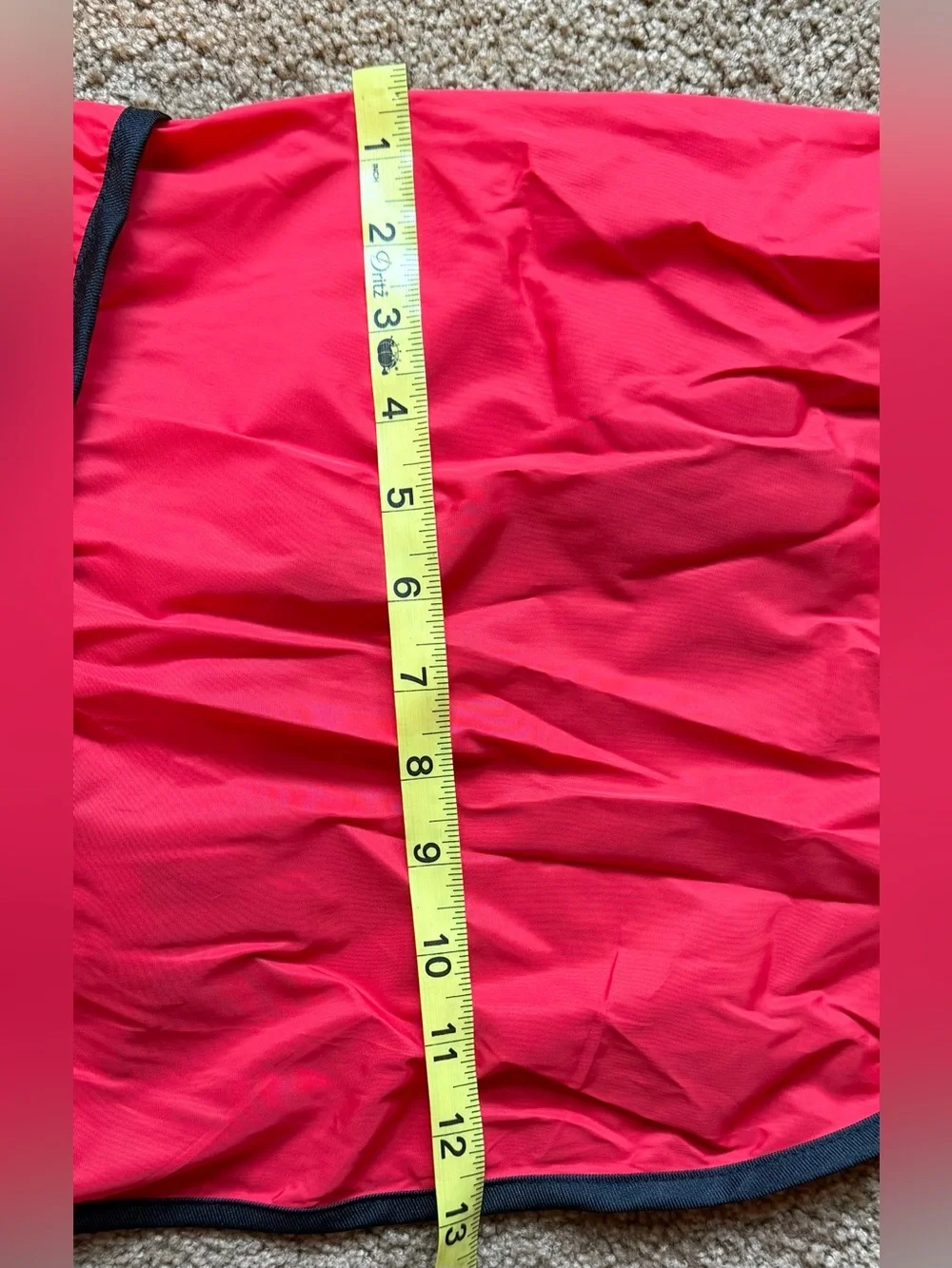 Red Reflective Dog Raincoat with Black Trim Size Large